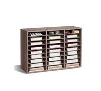 VEVOR Organizador de Literatura, Clasificador de Archivos de 27 Compartimentos 800 x 297 x 550 mm con Estantes Extraíbles, Clasificador de Madera de Aglomerado para Oficina, Hogar, Aula, Negro y Gris