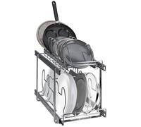 VEVOR - Organizador de rejilla para sartenes y ollas, con soporte extensible para tapas, de 2 niveles