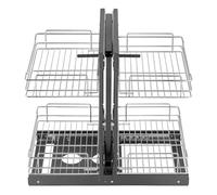 VEVOR Organizador Extraíble de Esquina Ciega, Organizador de Gabinete de Cocina de 2 Niveles y 4 Estantes, Acero al Carbono Cromado, Compatible con Apertura Izquierda y Derecha, 605 x 455 x 590 mm