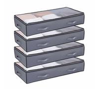 VEVOR Organizadora de Zapatos Apilable 90L con Transparente para Debajo de la Cama, Paquete de 2