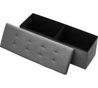 VEVOR: Otomana plegable con espacio de almacenamiento (rectangular), reposapiés con bolsillos laterales, taburete acolchado plegable con capacidad de carga de hasta 299,37 kg, 11 x 38 x 38 cm, ideal p
