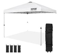 VEVOR, pabellón de jardín de 304,8 x 304,8 x 320 cm, tienda de campaña para jardín, tela de 250D con revestimiento de plata, pabellón plegable que incluye bolsa de almacenamiento, tienda de campaña pa