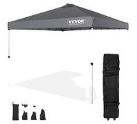 VEVOR, pabellón de jardín de 304,8 x 304,8 x 320 cm, tienda de campaña para jardín, tela de 250D con revestimiento de plata, pabellón plegable que incluye bolsa de almacenamiento, tienda de campaña pa