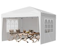 VEVOR, Pabellón para eventos, 2,95 x 2,95 x 2,63 m, tienda de campaña portátil, carpa para jardín con paredes laterales y ventanas ventiladas, 3 ajustes de altura, carpa para eventos, protección solar