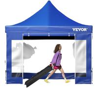VEVOR, pabellón plegable de 3x3 metros, pabellón plegable de 240 g de poliéster recubierto de PVC, pabellón pop-up, altura ajustable de 1,95 a 2,13 metros, tienda de campaña para fiestas, eventos o pl