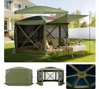 VEVOR, Pabellón pop-up de 3 x 3 metros, gran tienda de camping de 6 lados con techo desmontable y bolsa de transporte. Tienda para fiestas, protección solar para 6-8 personas, ideal para terrazas y ja