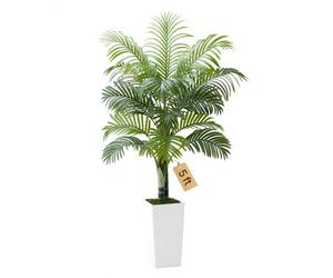 VEVOR Palmera Areca Artificial, Planta Tropical de Imitación con Maceta Alta Blanca, a Decoración de Hogar, Oficina, Sala de Estar, Inauguración de Casa, Interior, Exterior, 1000 x 790 x 1550 mm