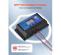 VEVOR, panel solar de 12V, kit de panel solar monocristalino de 50W, para módulos solares monocristalinos con controlador MPPT mejorado, ideal para automóviles, barcos, vehículos recreativos, remolque