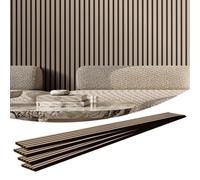 VEVOR Paneles Acústicos 240x20 cm Paneles de Pared de Madera Decorativa MDF para Decoración de Paredes Interiores Paneles de Pared de Madera Sintética para Reducción de Ruido Madera Plateada 4 Piezas