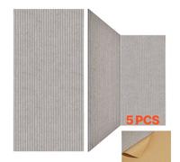 VEVOR Paneles Acústicos Autoadhesivos, 5 uds, 1200 x 600 x 10 mm, Espuma Insonorizada, Fibra Poliéster, Alta Densidad, para el Hogar, Estudio, Oficina, Teatro, Camello, Rayas, Estética y práctica