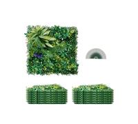 VEVOR Paneles de Césped Artificial para Pared 12 Piezas 50x50 cm Césped Verde con Combinación 3D para Decoración Verde Interior y Exterior Cobertura de Valla de Hiedra para Jardín, Patio, Terraza