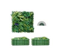 VEVOR Paneles de Césped Artificial para Pared 8 Piezas 50x50 cm Césped Verde con Combinación 3D para Decoración Verde Interior y Exterior Cobertura de Valla de Hiedra para Jardín, Patio, Terraza