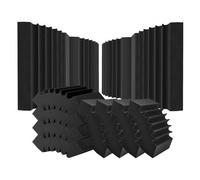 VEVOR Paneles de Espuma Acústica, 4 uds, 420 x 160 x 300 mm, Paneles de Pared Insonorizados Adhesivos de Alta Densidad, Absorbente de Sonido para Paredes y Techos Estudio, Negro