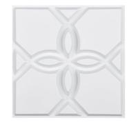 VEVOR Paneles de Pared 3D, Azulejos de PVC con Diseño Floral Minimalista, Cobertura de 2,97 m², para Techo, Dormitorio, Sala de Estar y Sala de Juegos, Blanco Mate, 300 x 300 x 25,1 mm, 33 uds