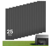 VEVOR Paneles de Techo 25 Piezas 1540 x 426 mm, Láminas Metálicas de Acero Galvanizado, Resistente a la Intemperie, Chapa Ondulada con Kit de Tornillos y Guantes para Cobertizo, Garaje y Granero, Gris