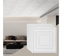 VEVOR Paneles de Techo PVC Patrón de Clavijas Blancas 605 x 605 mm 12 Piezas