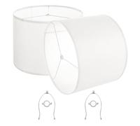 VEVOR Pantalla de Lámpara Forma de Tambor 2 Piezas 40x30 cm de Lino PVC Estructura de Metal con Arpa Pantalla Cilíndrica para Lámparas de Mesa, de Pie, Colgantes Montaje Fácil, Lino Blanquecino