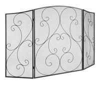 VEVOR Pantalla para Chimenea 3 Paneles Salvachispas para Chimenea de Hierro 121,9x76,7 cm Protector Chimenea Independiente, No Requiere Ensamblaje para Sala de Estar Decoración del Hogar, Negro