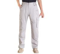VEVOR Pantalones Resistentes al Fuego, Hombre, 100 % Algodón, con Múltiples Bolsillos y Cintura Elástica, Costuras Reforzadas Antidesgarro, a Trabajos de Soldadura y Ropa Informal, Talla XXL, Gris