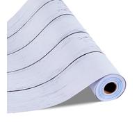 VEVOR Papel Pintado Autoadhesivo para Pared, Lámina Adhesiva con Textura de Madera Blanca, Impermeable, Vinilo Decorativo para Dormitorio, Cocina, Oficina, Baño y Muebles, 450 x 12000 x 0,16 mm