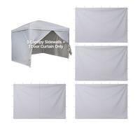 VEVOR Paredes Laterales para Carpa de 3 x 3 m, Impermeables y con Protección Solar, Paneles para Carpas con 1 de Puerta con Cremallera, para Eventos al Aire Libre, Solo 4 Paredes Laterales, Blanco
