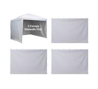 VEVOR Paredes Laterales para Carpa de 3 x 3 m, Impermeables y con Protección Solar, Paneles para Carpas para Eventos al Aire Libre, Solo 3 Paredes Laterales, Puestos de Venta, Playa, Fiestas, Blanco