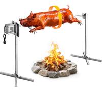 VEVOR: Parrilla para lechón asado, parrilla para cordero, asador giratorio. 1422,4 mm. Asador giratorio eléctrico de 220-240 V, con 8 niveles de potencia, capacidad de carga de 60 kg, motor de 38 W. S