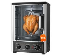 VEVOR Parrilla vertical de 22 litros y 1500W, ideal para gyros, kebabs y shawarma, perfecta para familias y reuniones pequeñas. Rango de temperatura de 0-240 °C, temporizador de 0-60 minutos, incluye