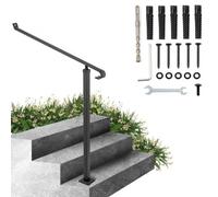 VEVOR Pasamanos Escalera 80cm Barandilla Escalera 80cm Pasamanos para Escaleras Pasamanos de Pared Montaje en Pared Hierro Forjado Color Negro Dos Pasos