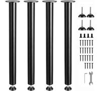VEVOR Patas de Mesa 4 Piezas Patas de Escritorio Ajustables 711 mm Capacidad de Carga 544kg de Acero Sólido Instalación Rápida Patas Resistentes de Muebles para Bricolaje Hogar Oficina Comedor, Negro