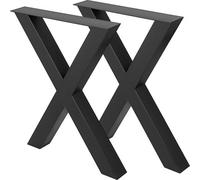 VEVOR Patas de Mesa, 720 X 600 mm Mesa de Comedor de Metal en Forma de X Escritorio Negro, Conjunto de 2 Patas de Mesa de Acero de Calidad, Patas para Muebles Tienda de Café Bar de Oficina en Casa