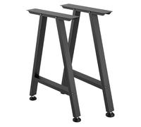 VEVOR Patas de Mesa en Forma de Trapecio, de Acero al Carbono, 750 x 550 mm, Capacidad Máxima 1000 kg, Juego de 2 Patas con Kit de Herrajes para Muebles, Escritorio, Mesa de Bar y Banco de Trabajo