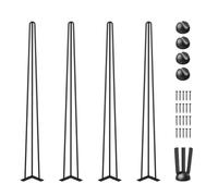 VEVOR Patas para Mesas de Acero al Carbono, Conjunto de Patas de Mesa Altura de Pata 41-102 cm, Patas para Muebles con 4 Pies de Goma, Patas de Mesa con Capacidad de Carga 100 kg (86,3)