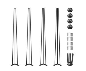 VEVOR Patas para Mesas de Acero al Carbono, Conjunto de Patas de Mesa Altura de Pata 41-102 cm, Patas para Muebles con 4 Pies de Goma, Patas de Mesa con Capacidad de Carga 100 kg (86,3)