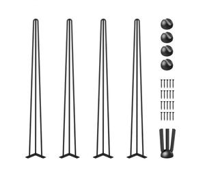 VEVOR Patas para Mesas de Acero al Carbono, Conjunto de Patas de Mesa de Altura de Pata 50,8 cm, Patas para Muebles con 4 Pies de Goma, Patas Mesa con Capacidad de Carga 100 kg para Mesas Auxiliares