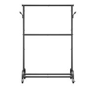 VEVOR Perchero, Estante de ropa rodante con barra ajustable y ganchos , capacidad de carga de 68 kg, percheros de acero al carbono de resistencia con ruedas para dormitorio, lavandería