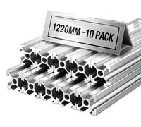 VEVOR, perfil de aluminio 2020, 10 unidades, 122 cm. Perfiles de aluminio con ranura en T, anodizados, según la normativa de la UE. Perfil extruido de alta resistencia, ideal para componentes de impre