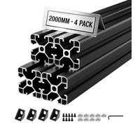 VEVOR, perfil de aluminio 4040, 4 unidades de 2 metros, perfiles de aluminio con ranura en T anodizados, según estándar de la UE, perfil extruido de alta resistencia, riel de aluminio para piezas de i