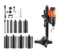 VEVOR Perforadora de Diamante, Perforadora de Núcleo 535/920 RPM de 2 Velocidades en Seco y Húmedo con Soporte, 10 Brocas, Diámetro de Perforación de 20-254 mm para Hormigón, Ladrillo, Piedra