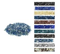 VEVOR Piedras de Vidrio Triturado Reflectante para Chimenea de 4,5 kg, 12,7 mm, de Alto Brillo y sin Humo, para Paisajismo de Mesas de Fogata, Color Azul Cobalto, Azul Aguamarina y Transparente