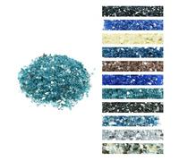 VEVOR Piedras de Vidrio Triturado Reflectante para Chimenea Resistentes a Altas Temperaturas, 9 kg, 12,7 mm, sin Humo, para Paisajismo de Piedra de Alto Brillo para Mesas de Fogata, Azul Claro