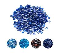 VEVOR Piedras para Chimenea Redondas y Planas Resistentes a Altas Temperaturas 9 kg, 19,05 mm, Reflectantes y sin Humo, para Paisajismo, Alto Brillo, para Mesas de Fogata, Color Azul Cobalto