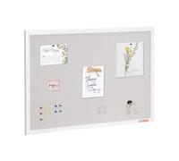 VEVOR - Pizarra de corcho blanca de 36"x24" con superficie de lino: elegante panel de anuncios para colgar en casa, escuela u oficina. Tablero elegante y funcional
