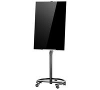 VEVOR Pizarra Magnética de Cristal 900 x 600 mm con Base Redonda Negro | para Escuela Oficina, Borrado en Seco, Diseño sin Marco, Móvil con Ruedas, Kit de Accesorios de Rotuladores, Imanes, Borrador