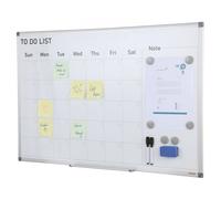 VEVOR Pizarra para Calendario 91,5 x 61 cm Pizarra Magnética de Borrado en Seco 2 en 1 Pizarra Planificadora Mensual para Pared Marco de Aluminio con 2 Marcadores 1 Borrador 6 Imanes para Programación