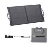 VEVOR Placa Solar Plegable 100W, Panel Solar Monocristalino Portátil con Puertos USB MC4 DC, Alta Eficiencia 24%, IP65 Impermeable, Compatible con Estaciones de Energía Acampadas Autocaravanas Viajes
