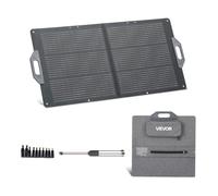 VEVOR Placa Solar Plegable 100W, Panel Solar Monocristalino Portátil con Puertos USB MC4 DC, Alta Eficiencia 24%, IP65 Impermeable, Compatible con Estaciones de Energía Acampadas Autocaravanas Viajes