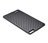 VEVOR Plancha Reversible Pre-Sazonada 425x246 mm Parrilla Rectangular Antiadherente de Hierro Fundido 3,3 mm para Cocina de Gas 2 Quemadores Barbacoa