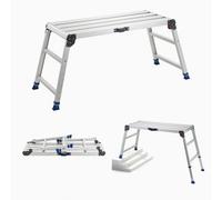 VEVOR Plataforma Plegable de Trabajo, Altura Ajustable de 584 a 876 mm, Capacidad de 226,8 kg, Escalera-Taburete de Aluminio Plegable, Antideslizante, Portátil para Hogar, Pintura y Mantenimiento