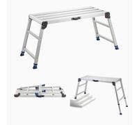 VEVOR Plataforma Plegable de Trabajo, Altura Ajustable de 584 a 876 mm, Capacidad de 226,8 kg, Escalera-Taburete de Aluminio Plegable, Antideslizante, Portátil para Hogar, Pintura y Mantenimiento